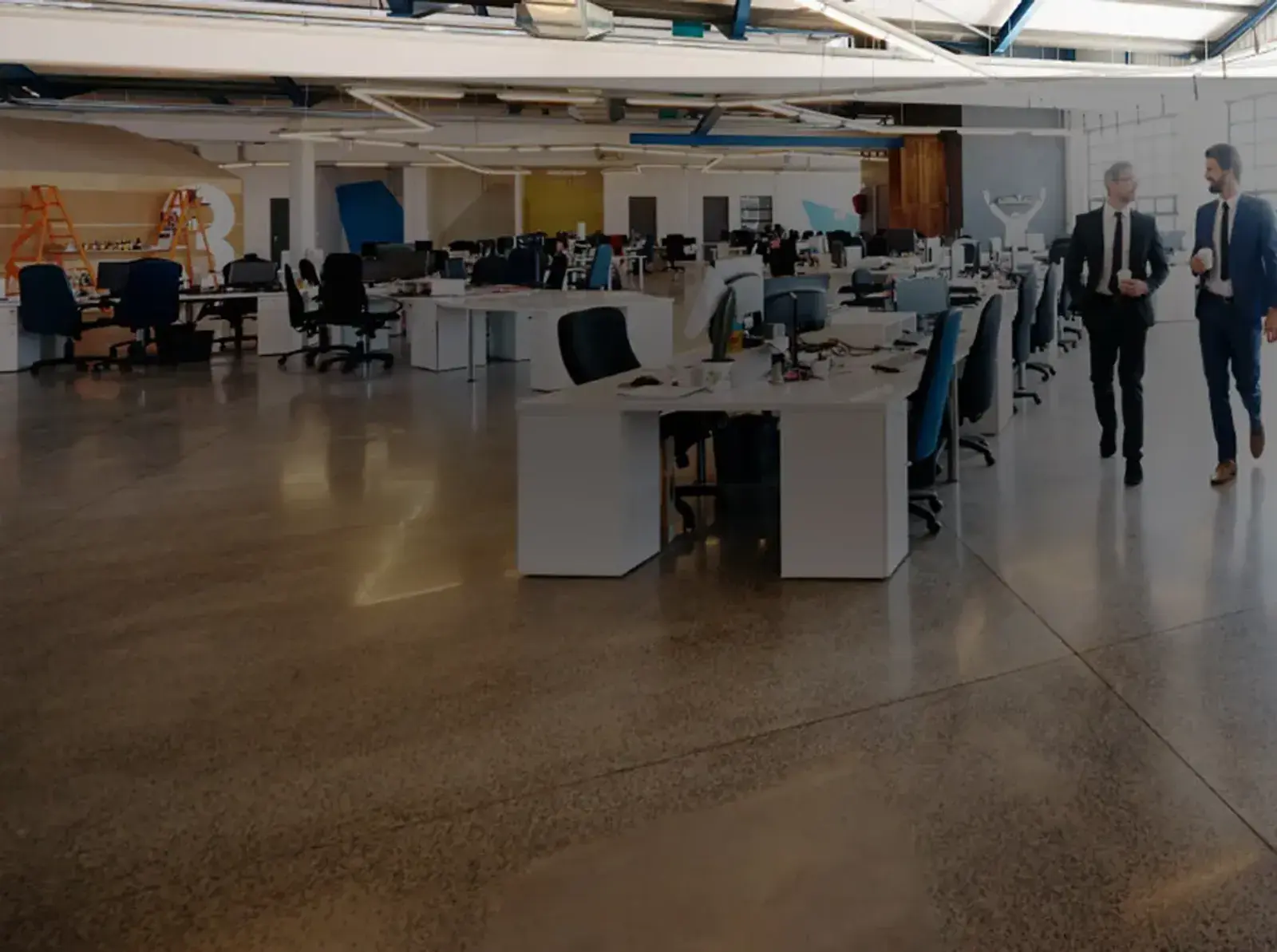 Open-plan office with staff at work